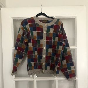 Vintage Eddie Bauer patchwork cardigan